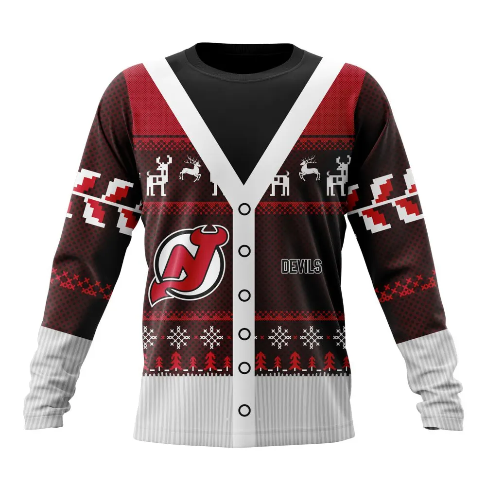 NHL New Jersey Devils | Specialized Chrismas Season Long Sleeved Sweatshirt 