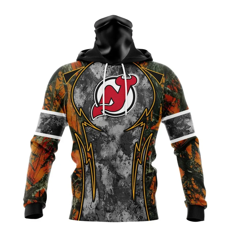 NHL New Jersey Devils | Specialized Design Wih Camo Concepts For Hungting In Forest Mask Hoodie