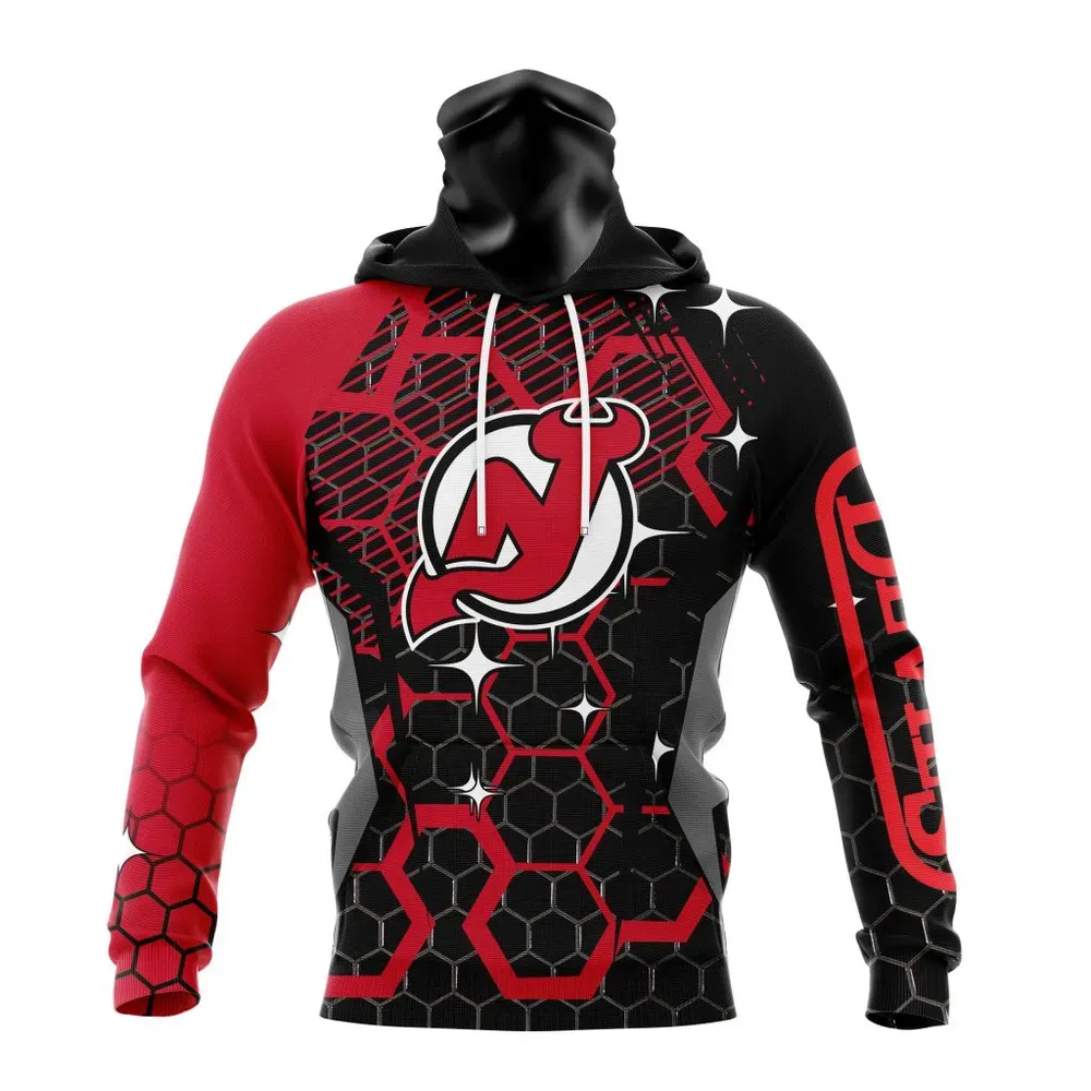 NHL New Jersey Devils | Specialized Design With Motocross Syle V0222 Mask Hoodie