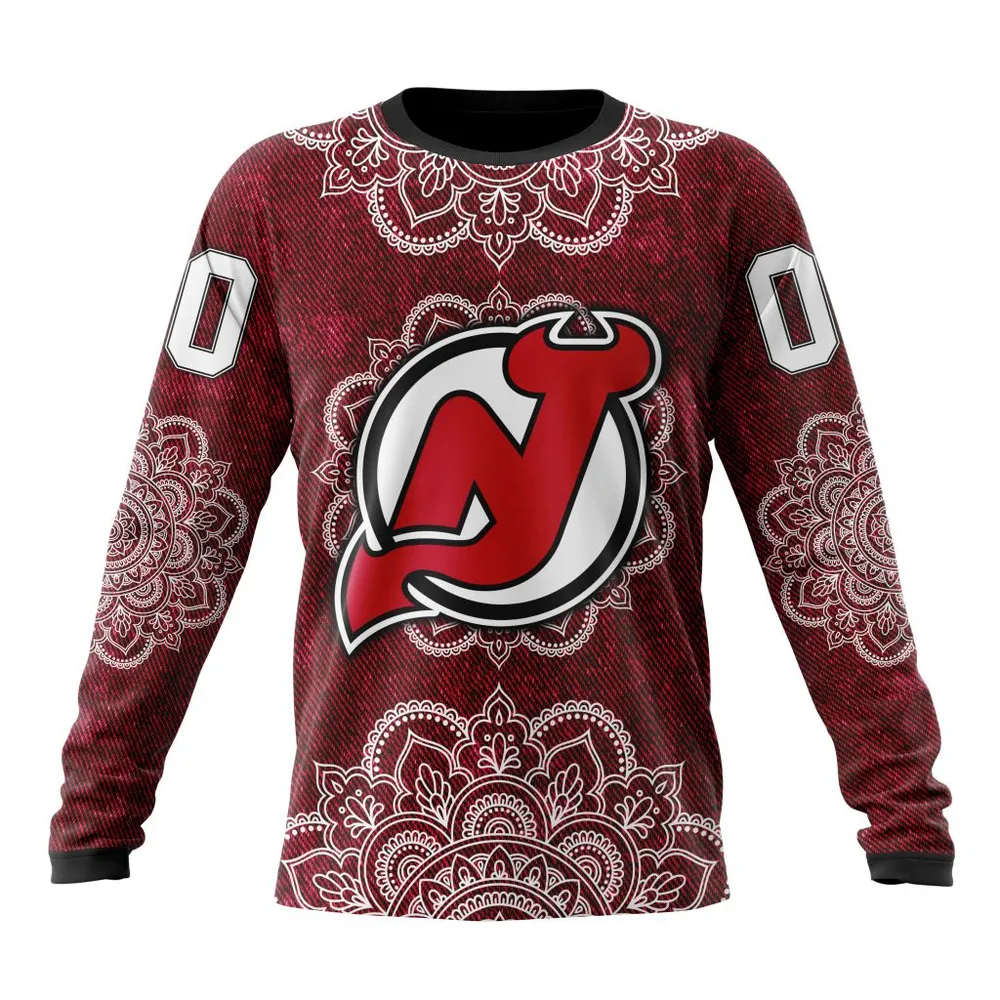 NHL New Jersey Devils | Specialized Mandala Style St2201 Long Sleeved Sweatshirt 