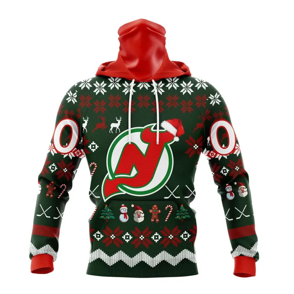 NHL New Jersey Devils | Specialized Unisex Christmas Is Coming Mask Hoodie