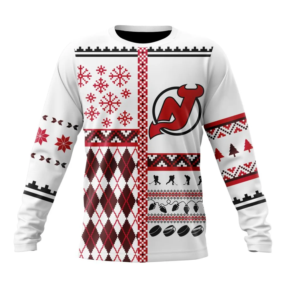 NHL New Jersey Devils | Specialized Unisex Christmas Is Coming V01 Long Sleeved Sweatshirt 