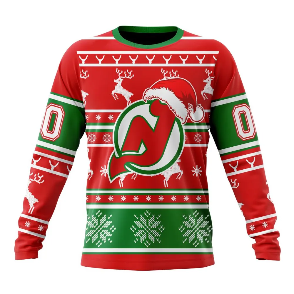 NHL New Jersey Devils | Specialized Unisex Christmas Is Coming V02 Long Sleeved Sweatshirt 