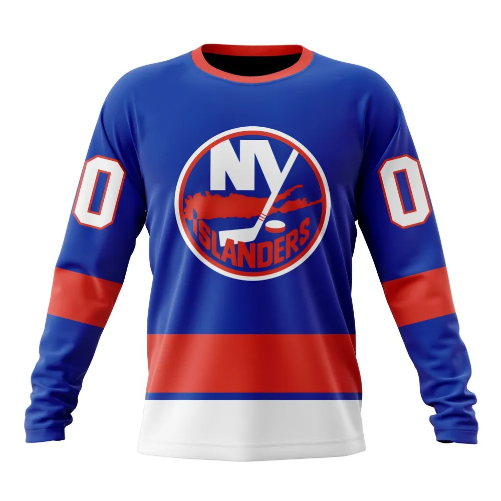 NHL New York Islanders 1977 Blue Away Long Sleeved Sweatshirt 