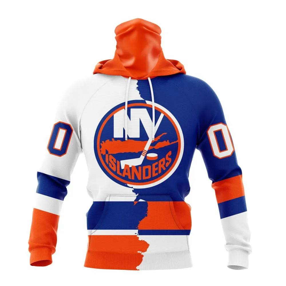 NHL New York Islanders Personalize Home Mix Away Kits Mask Hoodie