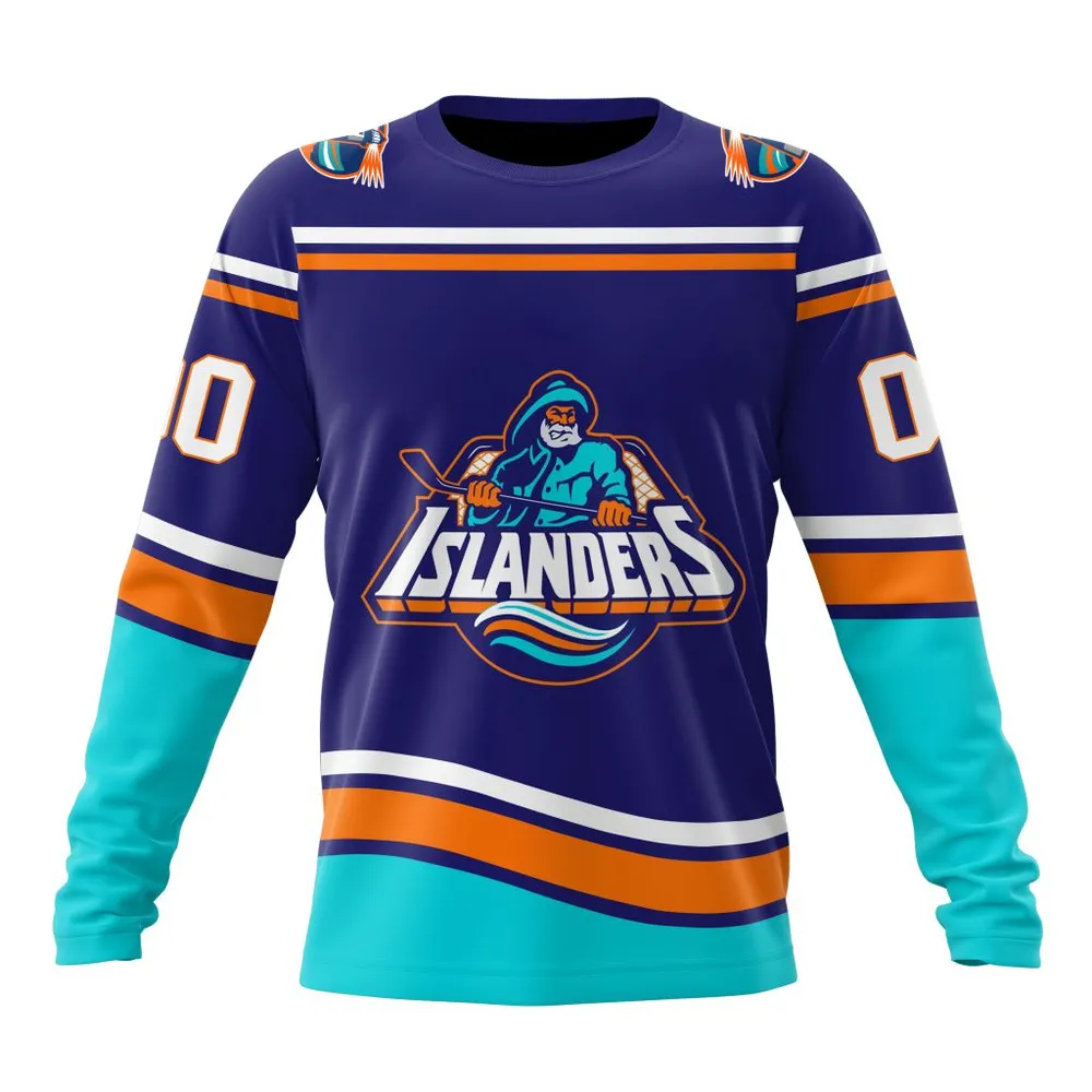 NHL New York Islanders Personalized Alternate Concepts Kits St2401 Long Sleeved Sweatshirt 