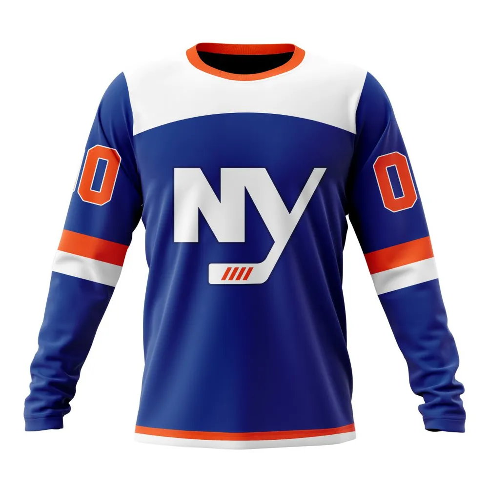 NHL New York Islanders Personalized Alternate Kits Long Sleeved Sweatshirt 