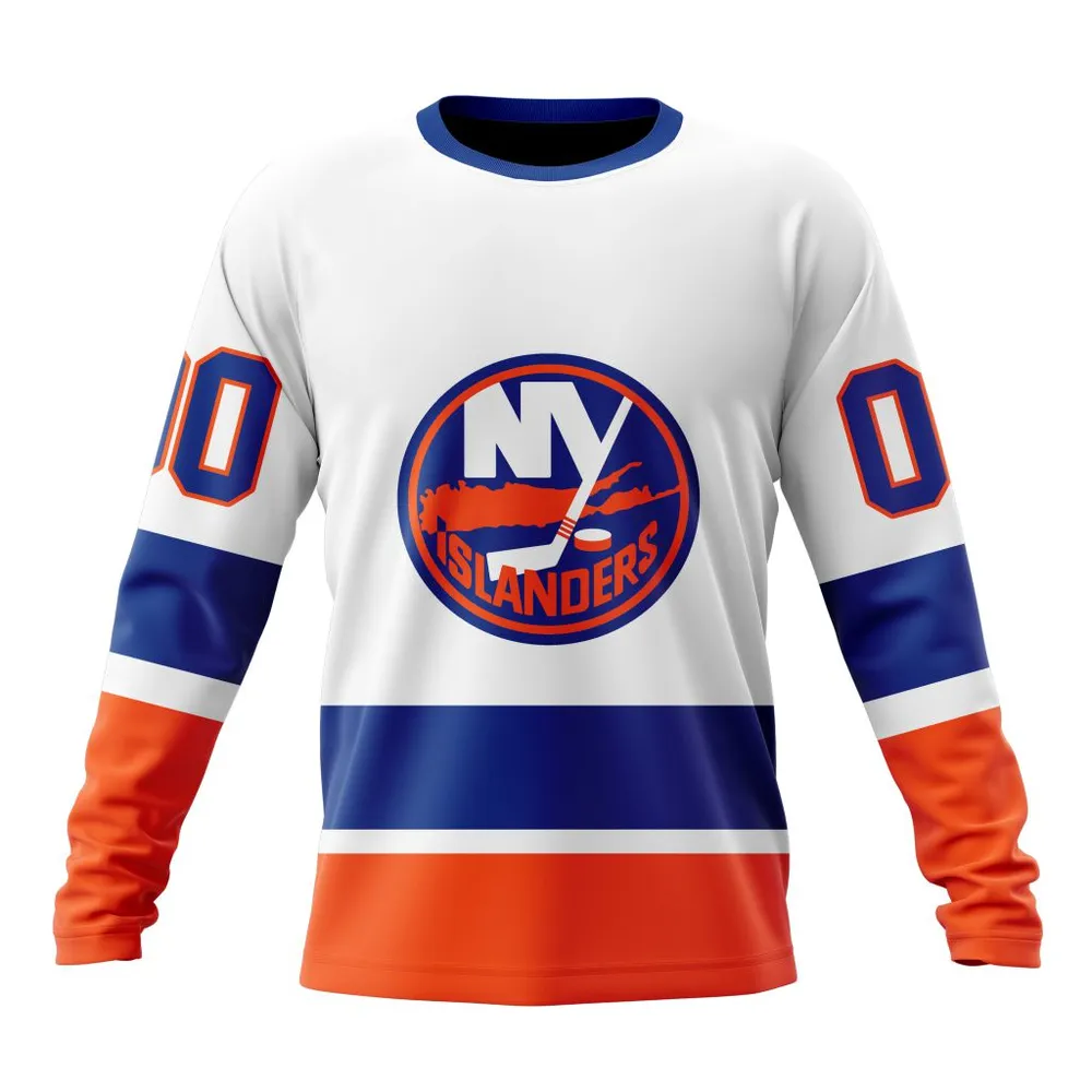 NHL New York Islanders Personalized Away Kits Long Sleeved Sweatshirt 