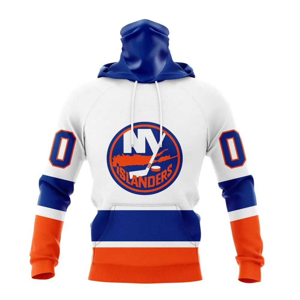 NHL New York Islanders Personalized Away Kits Mask Hoodie