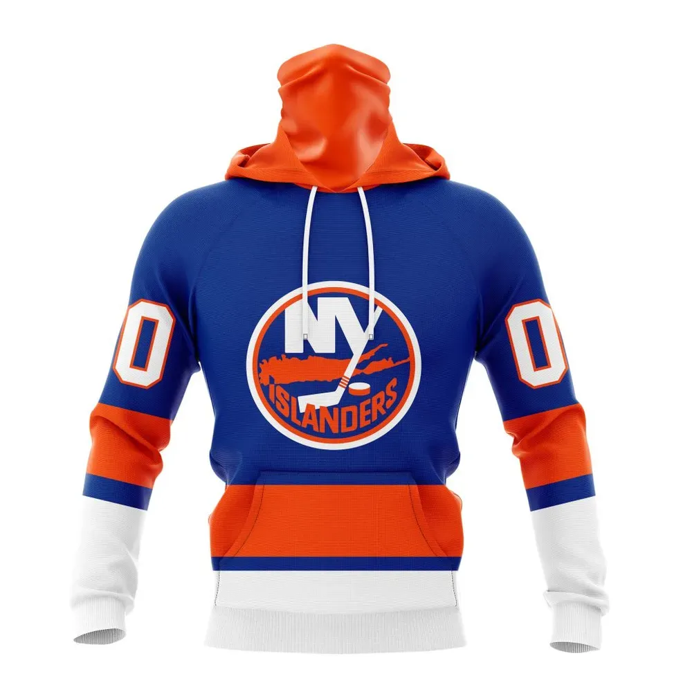 NHL New York Islanders Personalized Home Kits Mask Hoodie