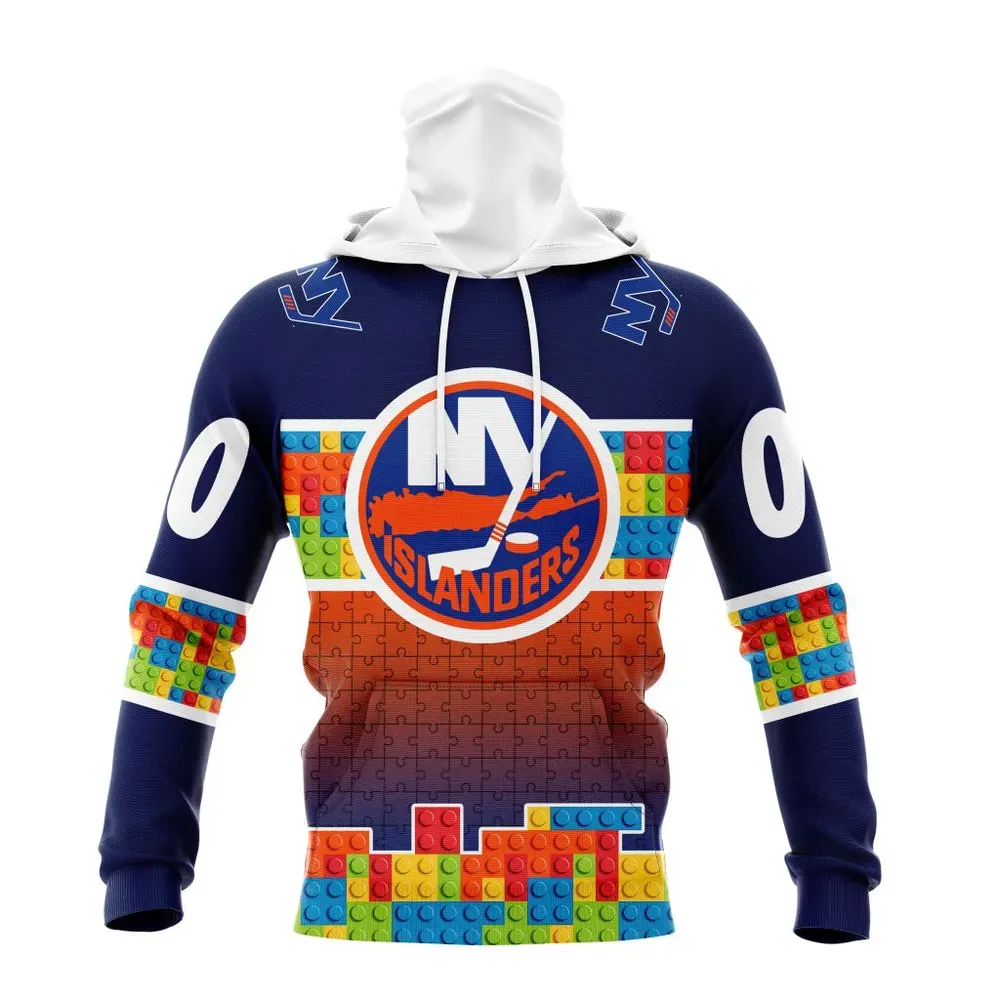 NHL New York Islanders Special Autism Awareness Design V2301 Mask Hoodie