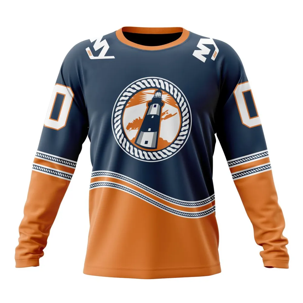 NHL New York Islanders Special City Connect Design St2402 Long Sleeved Sweatshirt 