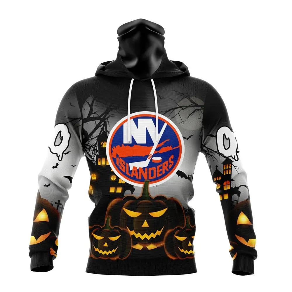 NHL New York Islanders Special Design For Halloween St2302 Mask Hoodie