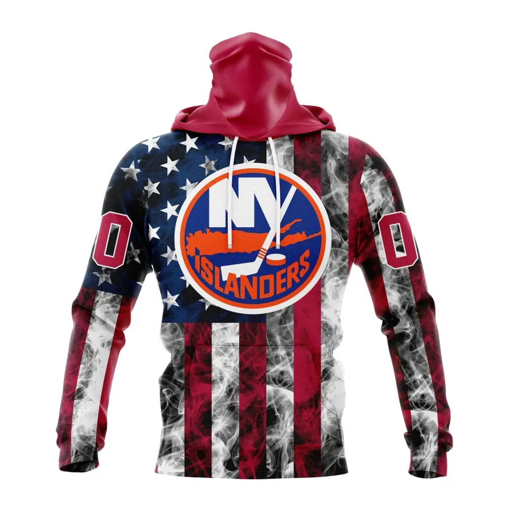 NHL New York Islanders Special Design For Independence Day The Fourth Of July St2401 Mask Hoodie