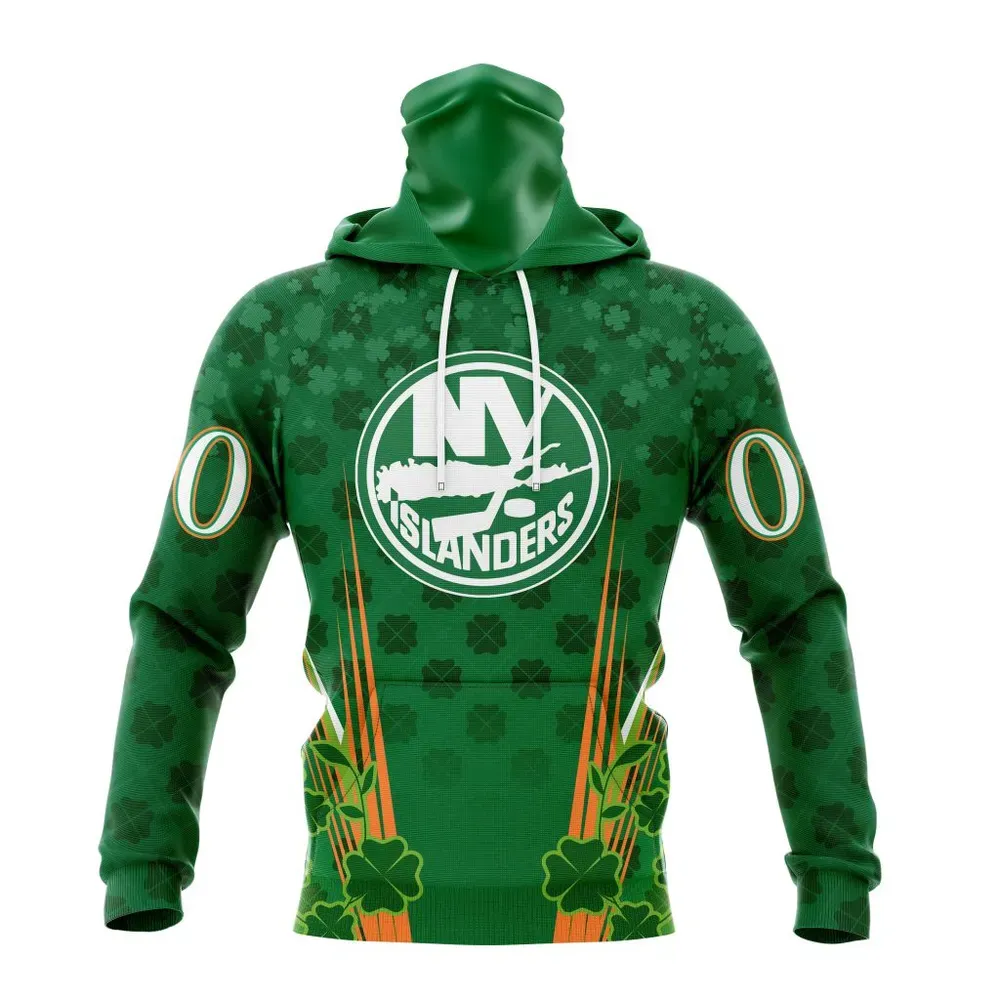 NHL New York Islanders Special Design For St. Patrickâ€™S Day St2402 Mask Hoodie