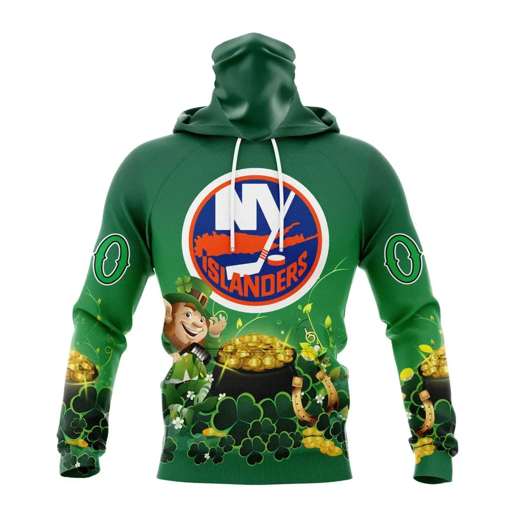 NHL New York Islanders Special Design For St. Patrickâ€™S Day St2403 Mask Hoodie