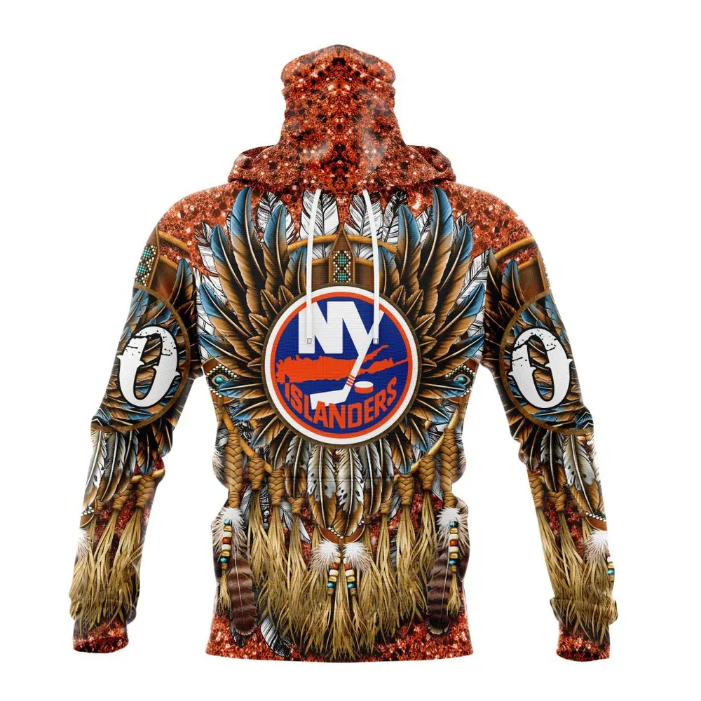 NHL New York Islanders Special Native Costume Design St2201 Mask Hoodie