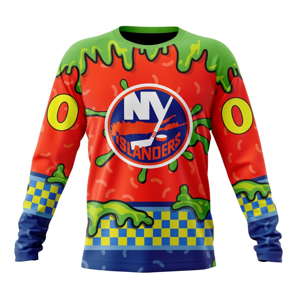 NHL New York Islanders Special Nickelodeon Design St2301 Long Sleeved Sweatshirt 