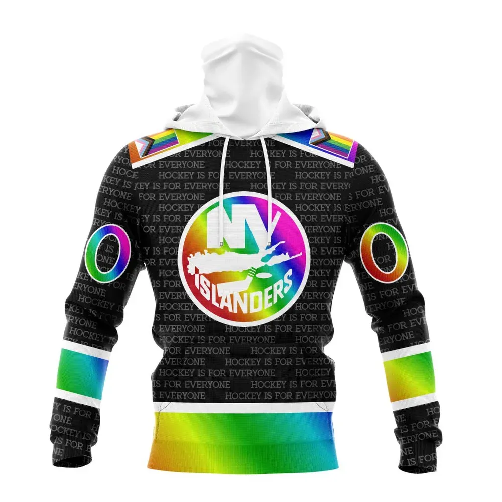 NHL New York Islanders Special Pride Design Hockey Is For Everyone Mask Hoodie