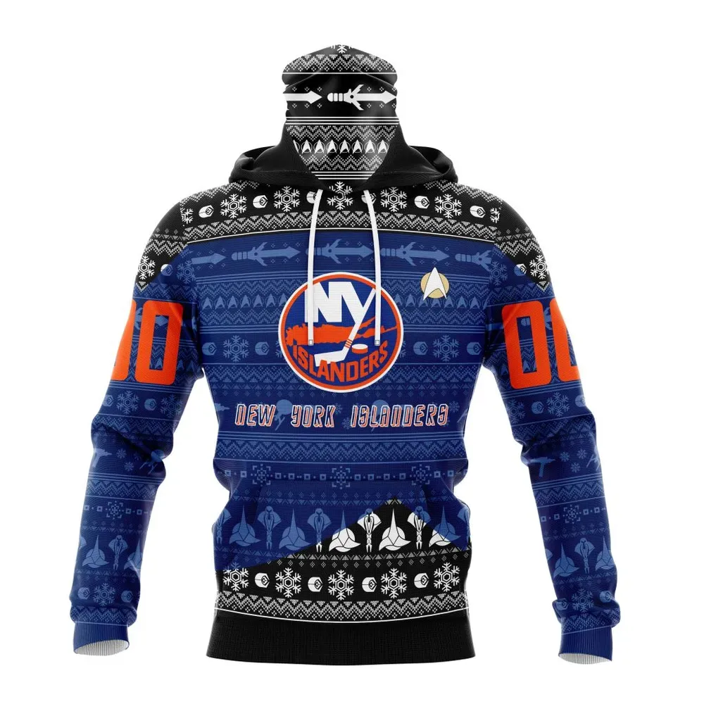 NHL New York Islanders Special Star Trek Design St2201 Mask Hoodie