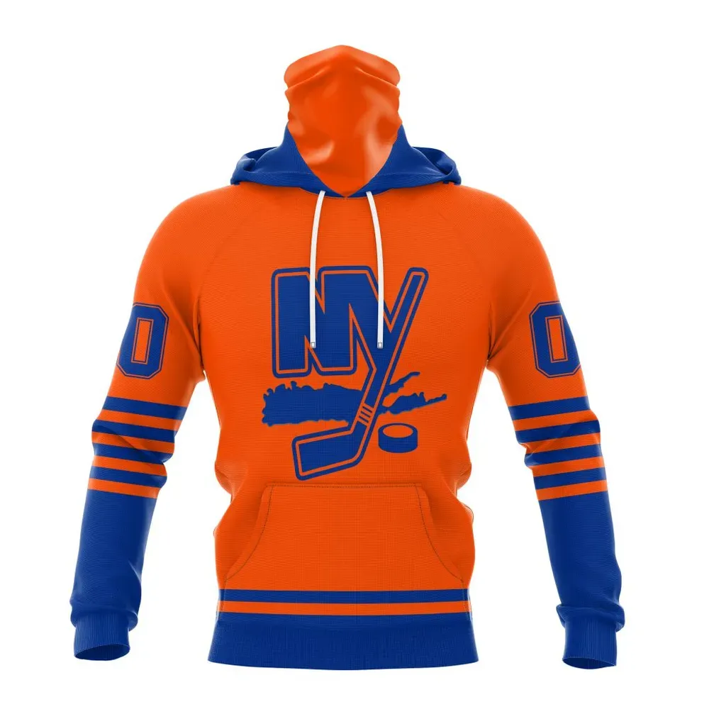 NHL New York Islanders Special Two-Tone Design St2401 Mask Hoodie