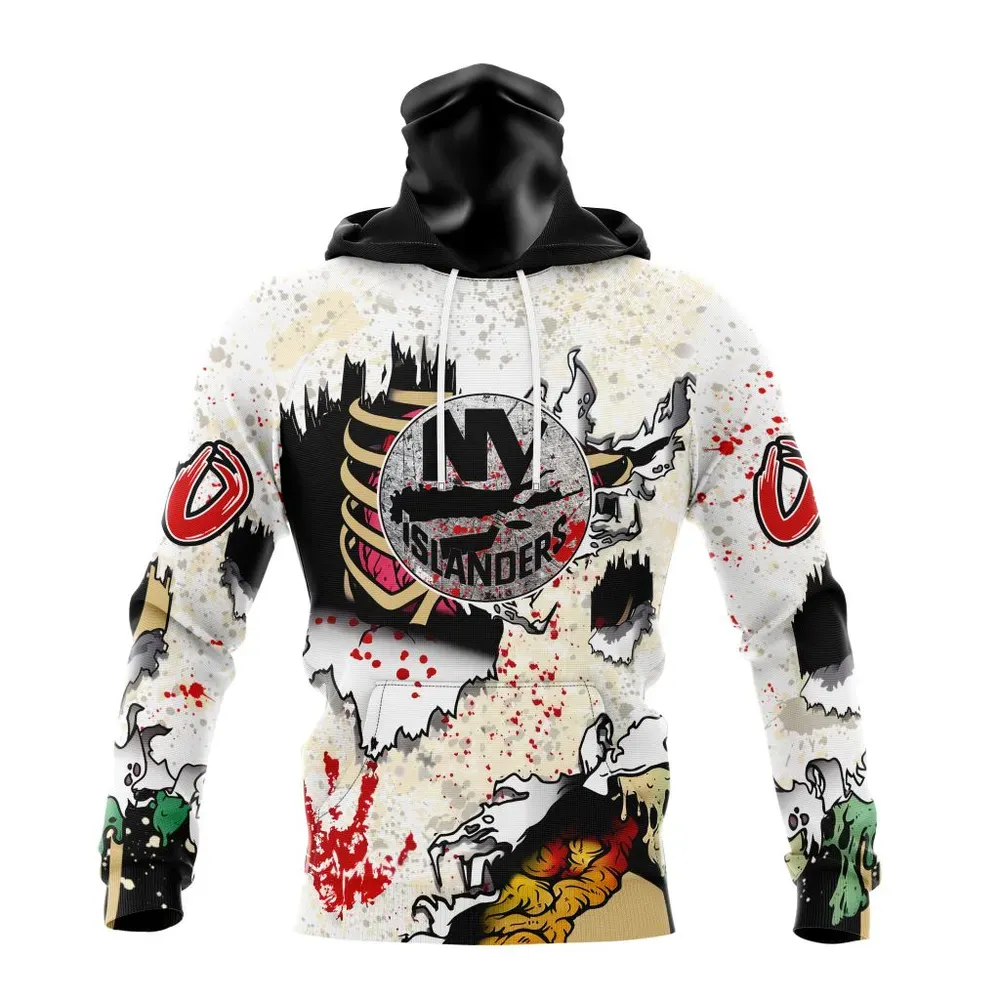 NHL New York Islanders Special Zombie Style For Halloween St2304 Mask Hoodie