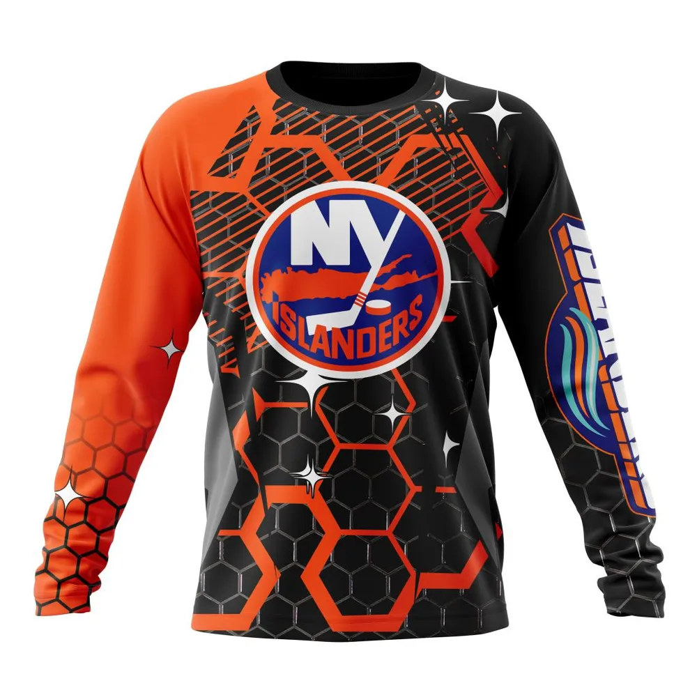 NHL New York Islanders | Specialized Design With Motocross Syle V0222 Long Sleeved Sweatshirt 