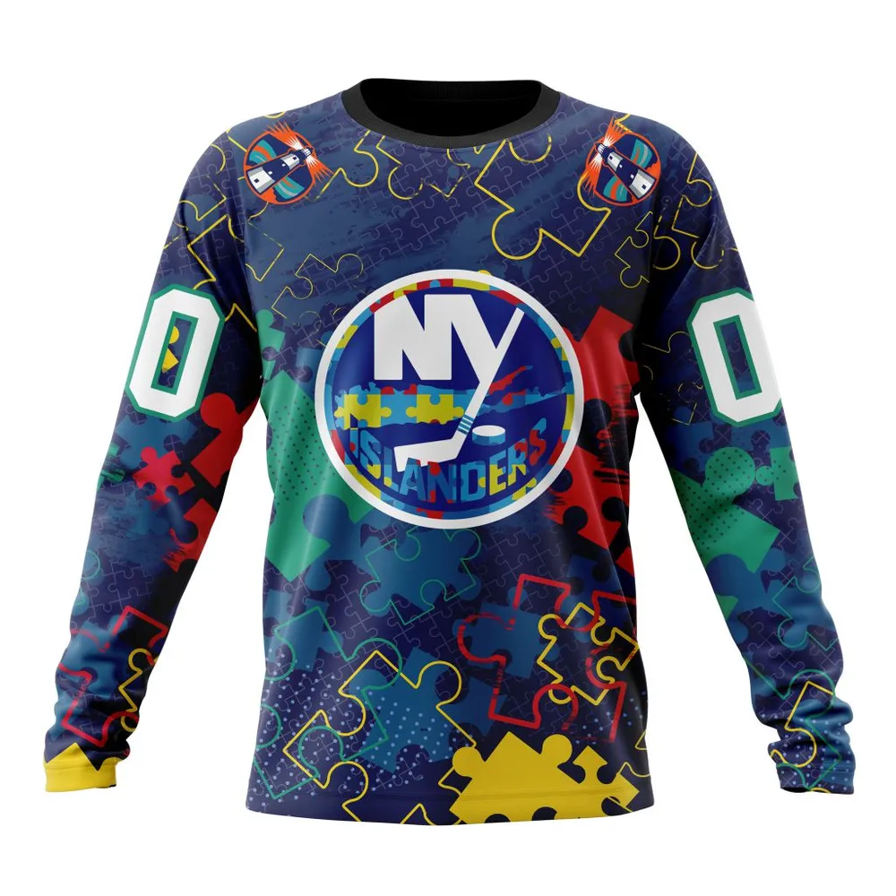 NHL New York Islanders | Specialized Fearless Aganst Autism Long Sleeved Sweatshirt 