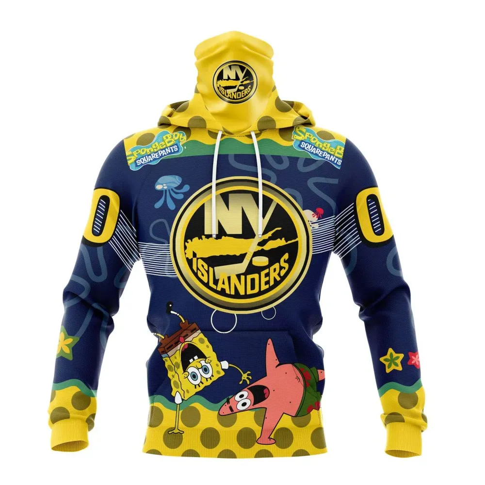 NHL New York Islanders | Specialized Jersey With Spongebob Mask Hoodie