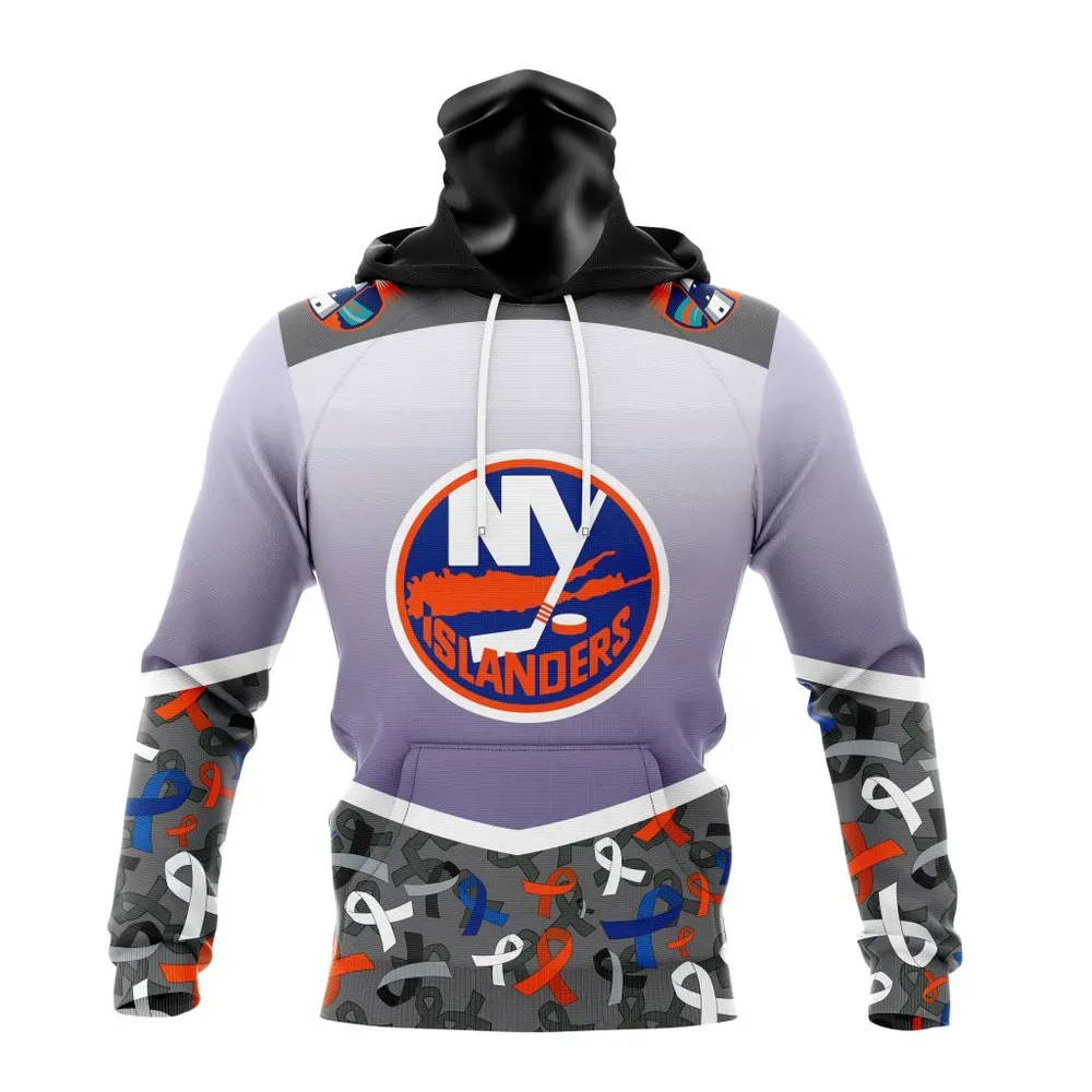 NHL New York Islanders | Specialized Sport Fights Again All Cancer V0122 Mask Hoodie