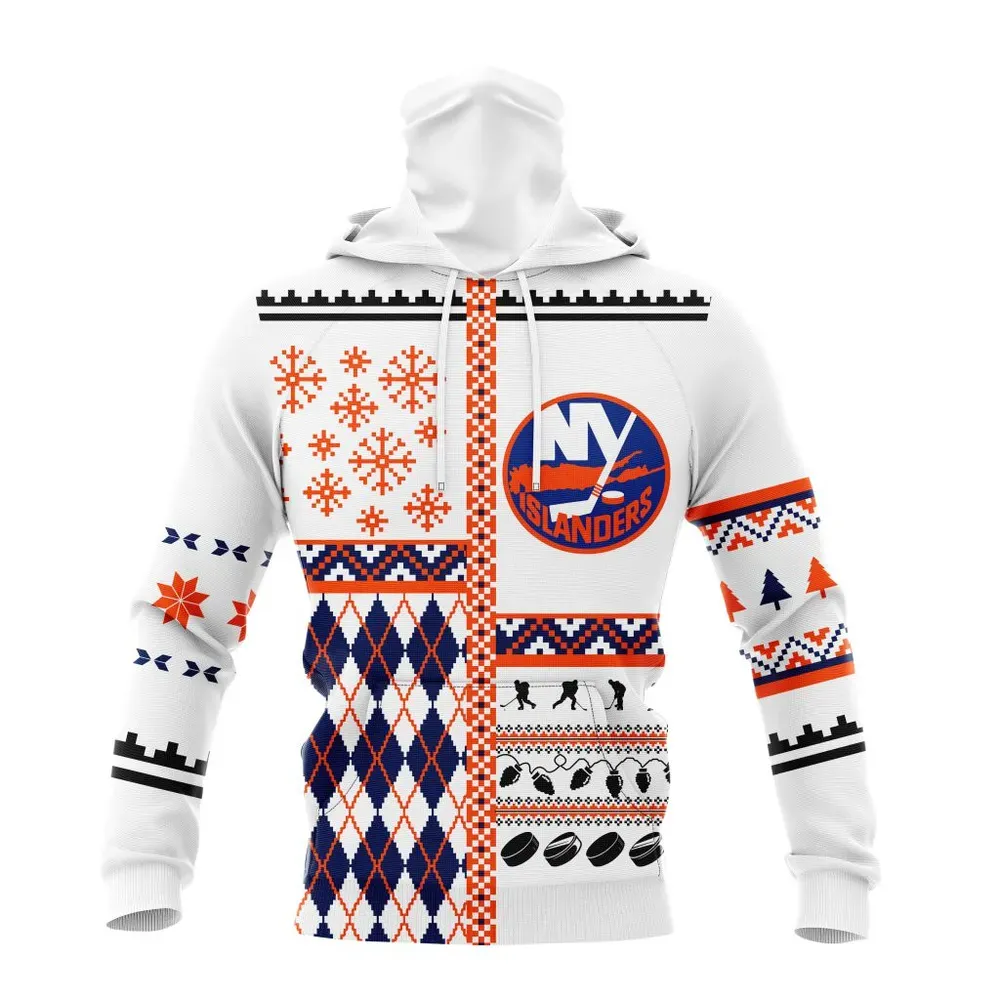 NHL New York Islanders | Specialized Unisex Christmas Is Coming V01 Mask Hoodie