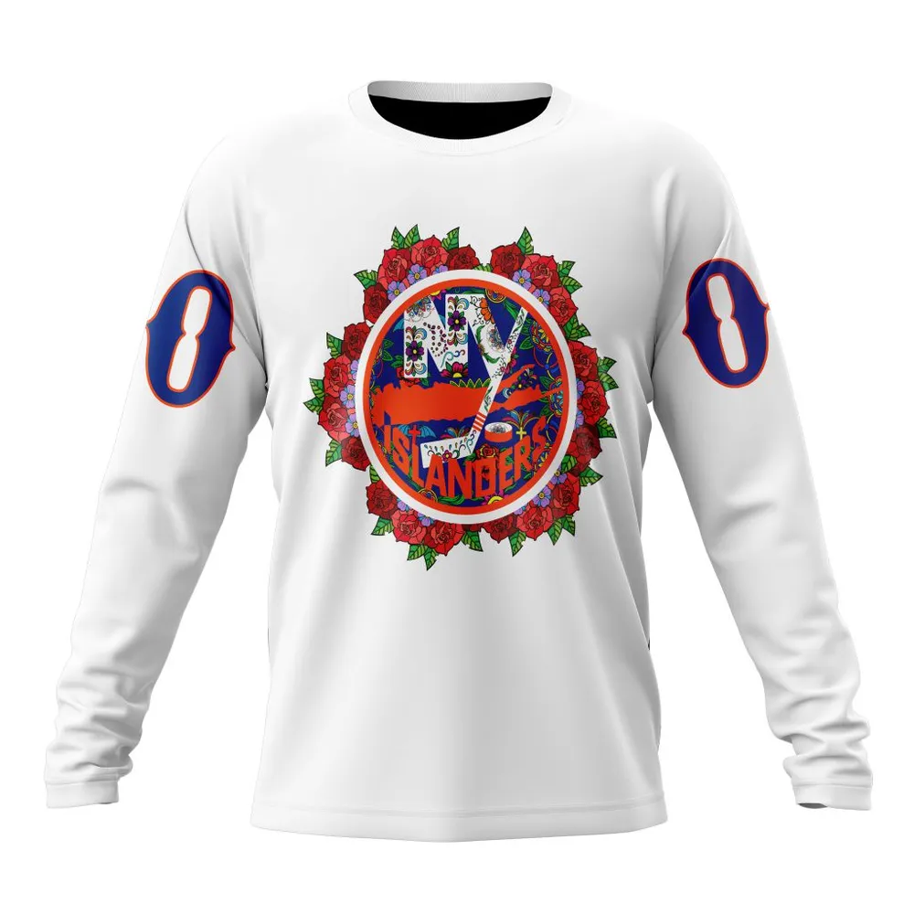 NHL New York Islanders | Specialized Unisex Kits Dia De Muertos Long Sleeved Sweatshirt 