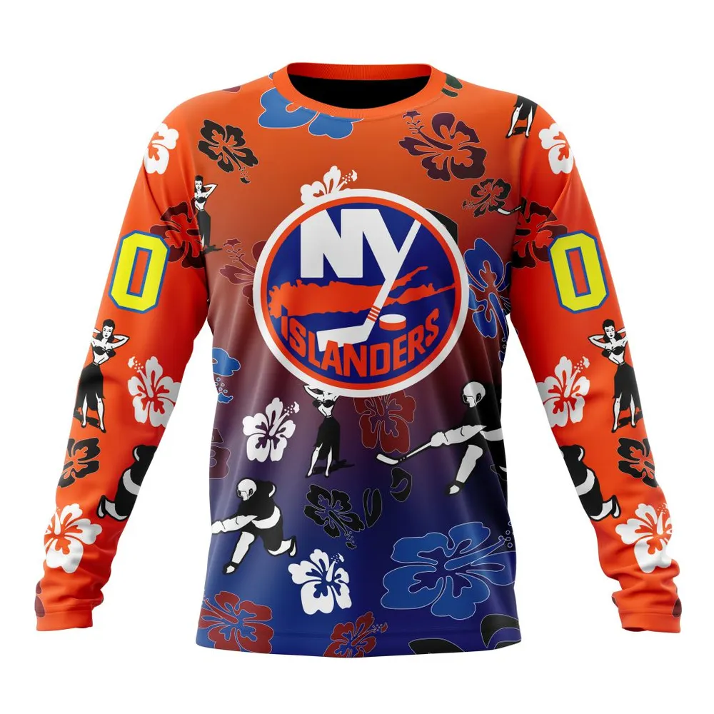 NHL New York Islanders X Hawaii Specialized Design For Hawaiia V0122 Long Sleeved Sweatshirt 