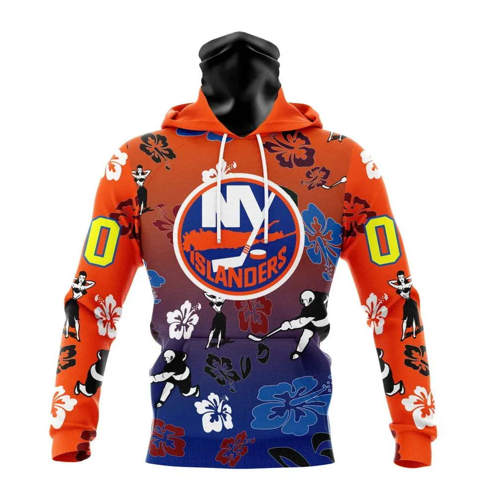 NHL New York Islanders X Hawaii Specialized Design For Hawaiia V0122 Mask Hoodie