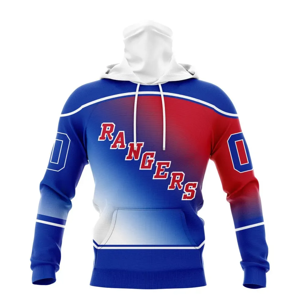 NHL New York Rangers Personalize Gradient Series Concept St2301 Mask Hoodie