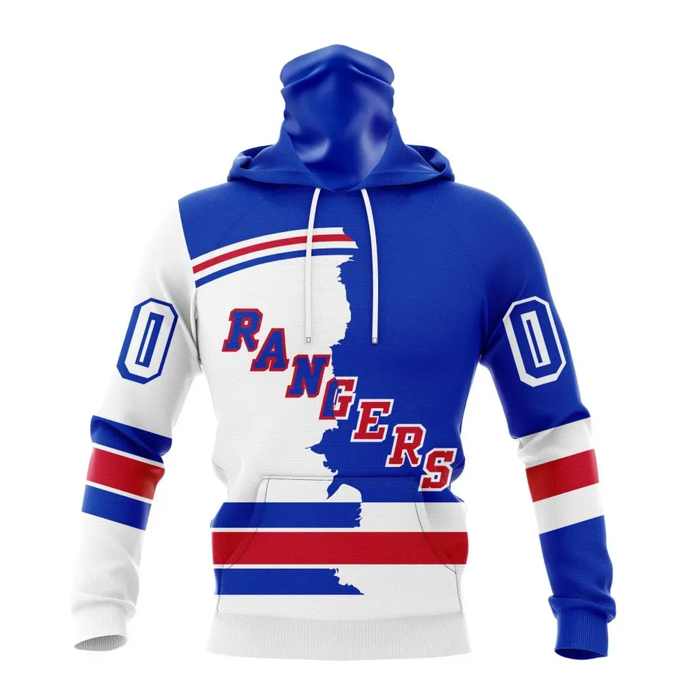 NHL New York Rangers Personalize Home Mix Away Kits Mask Hoodie