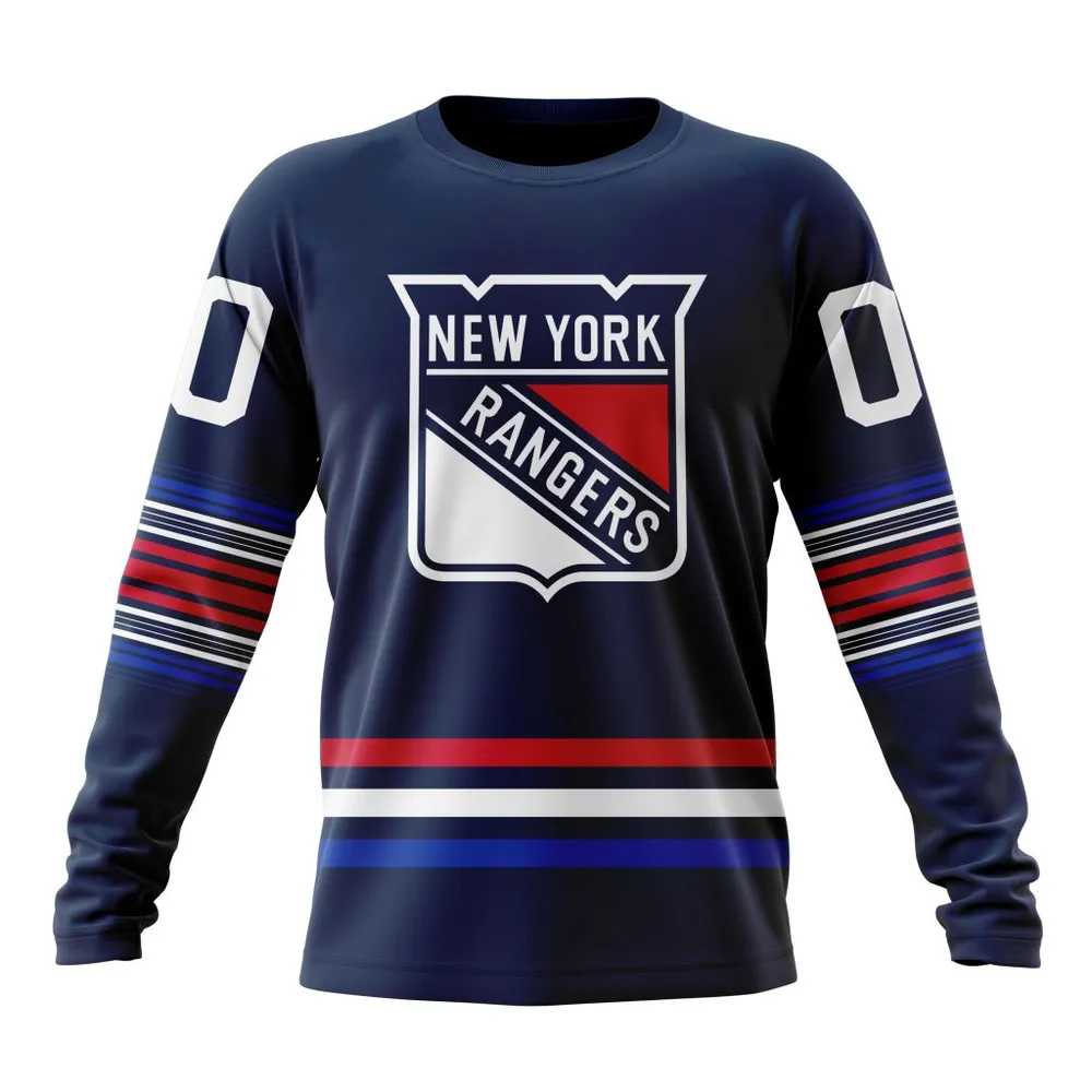 NHL New York Rangers Personalize New Alternate Kits Long Sleeved Sweatshirt 