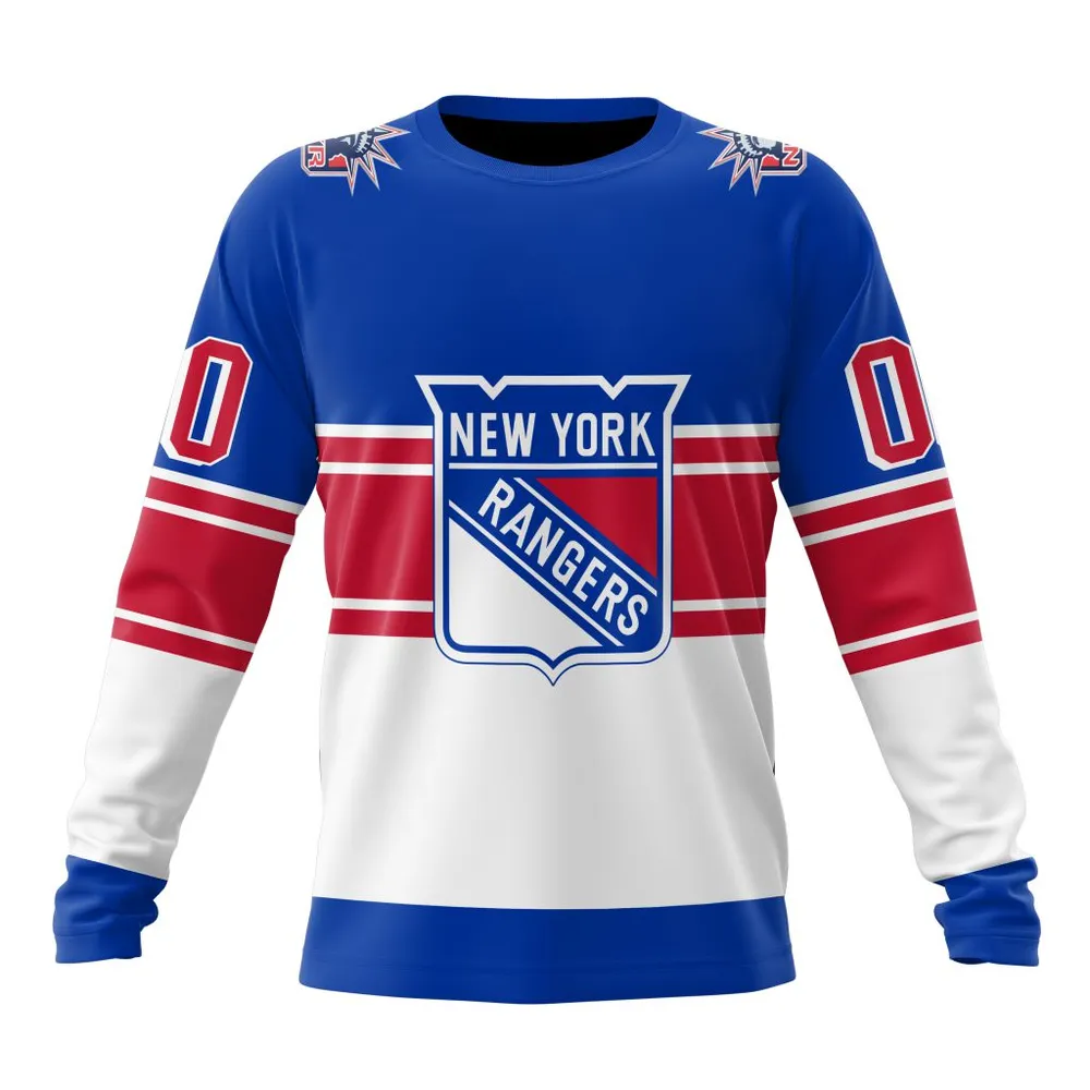 NHL New York Rangers Personalized Alternate Concepts Kits St2401 Long Sleeved Sweatshirt 