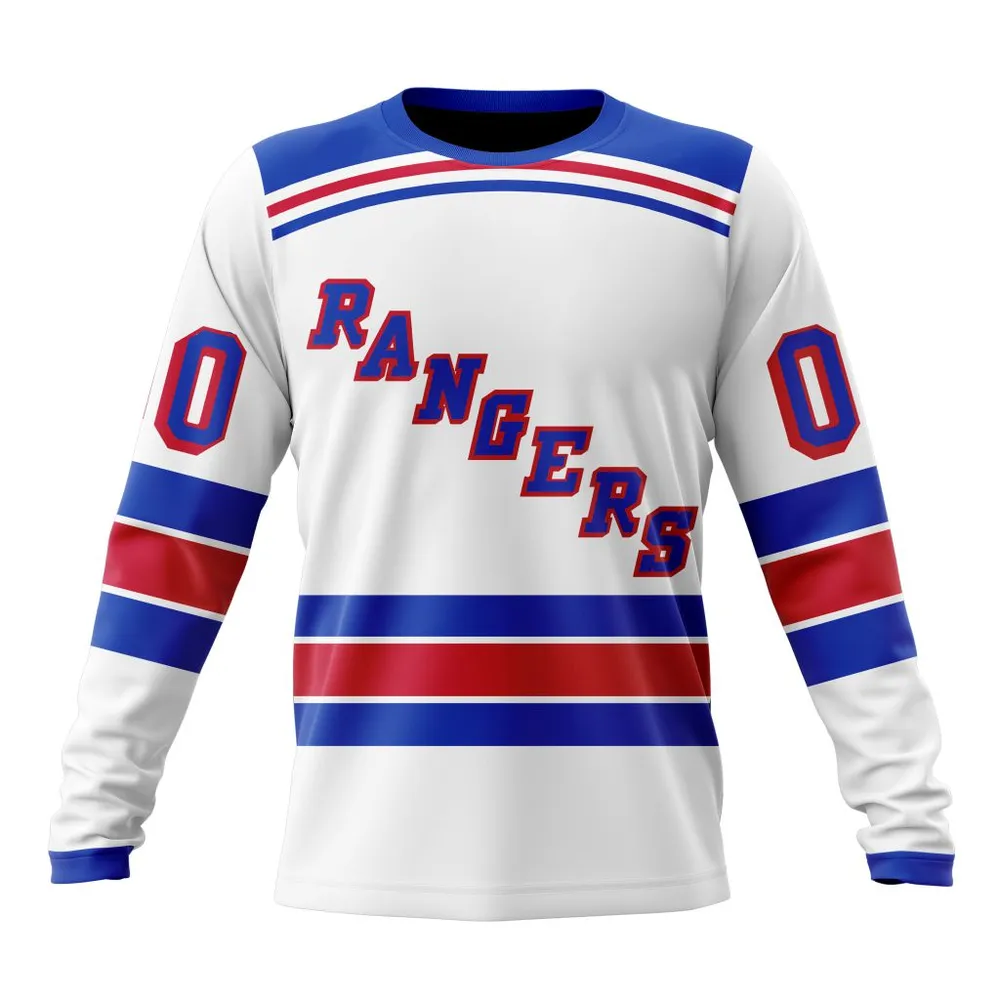 NHL New York Rangers Personalized Away Kits Long Sleeved Sweatshirt 