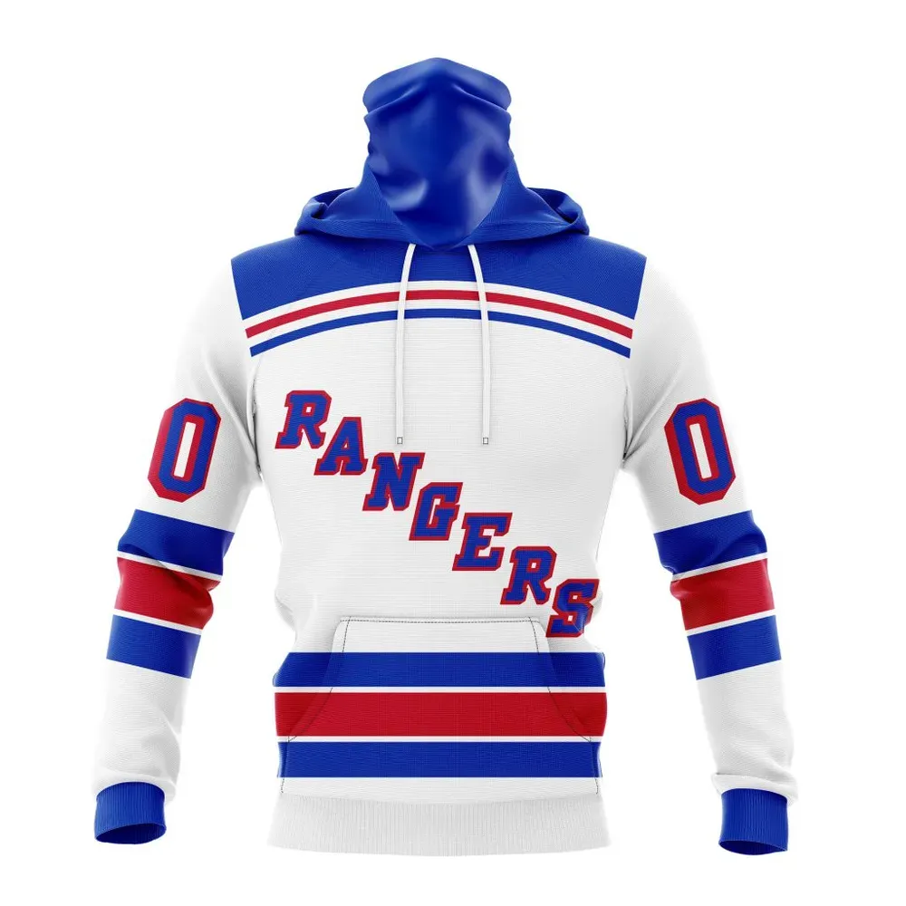 NHL New York Rangers Personalized Away Kits Mask Hoodie