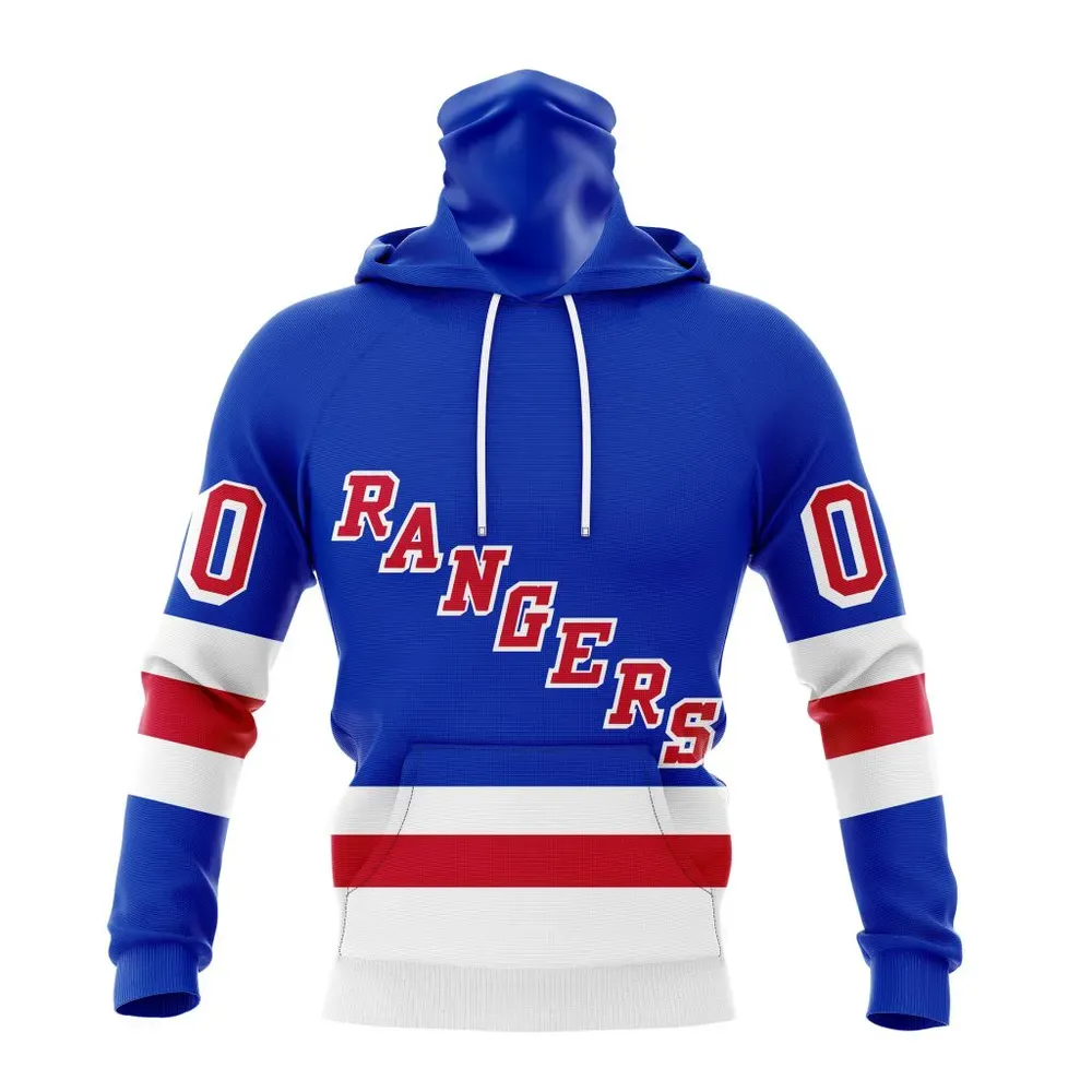 NHL New York Rangers Personalized Home Kits Mask Hoodie