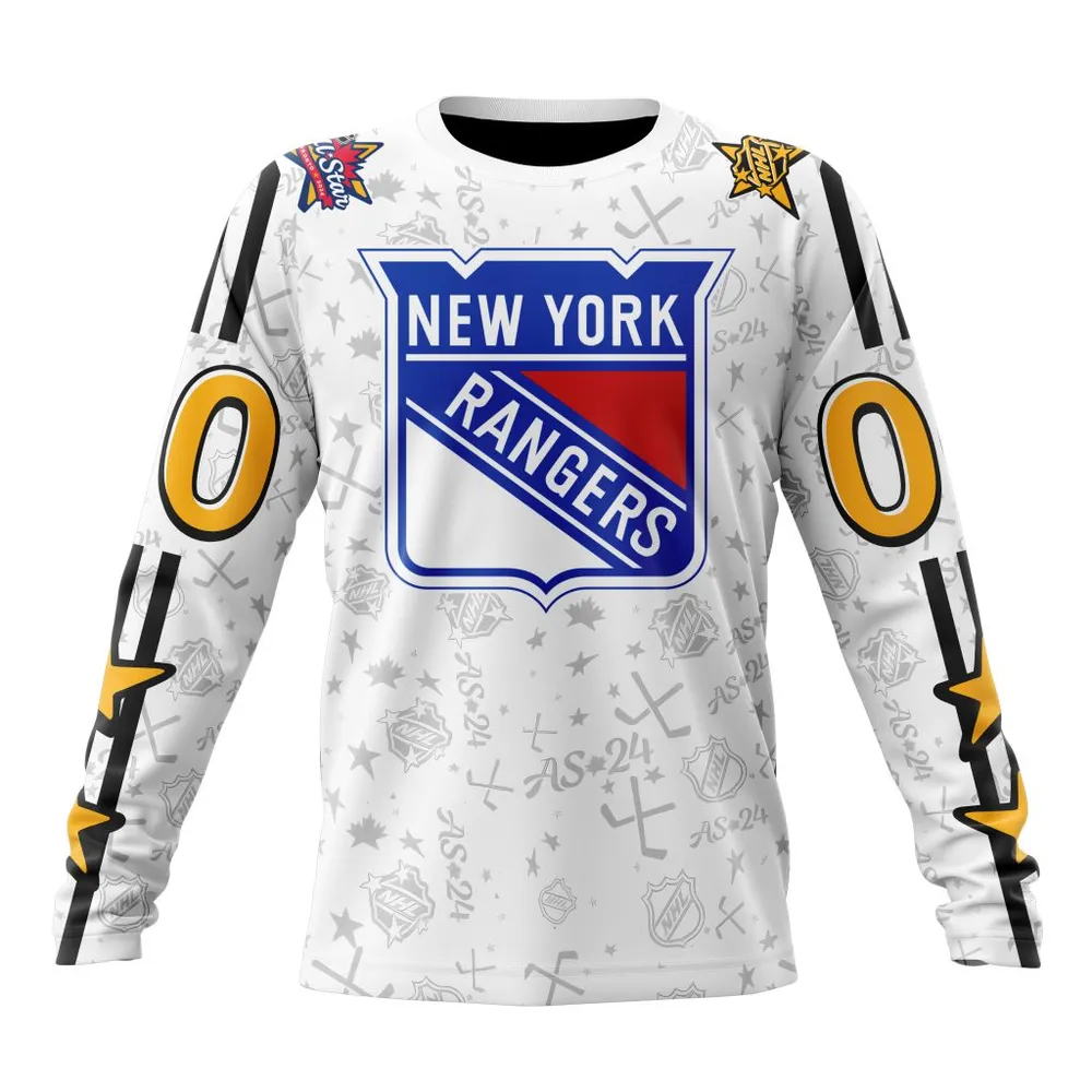 NHL New York Rangers Special 2024 All-Star Game Design St2401 Long Sleeved Sweatshirt 