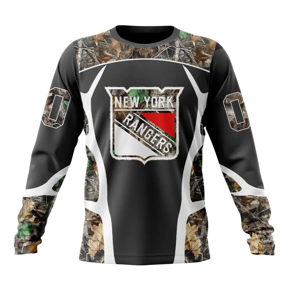 NHL New York Rangers Special Camo Hunting Design V2302 Long Sleeved Sweatshirt 