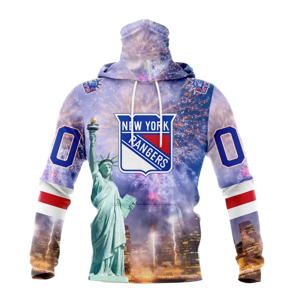 NHL New York Rangers Special Design With The Statue Of Liberty St2301 Mask Hoodie