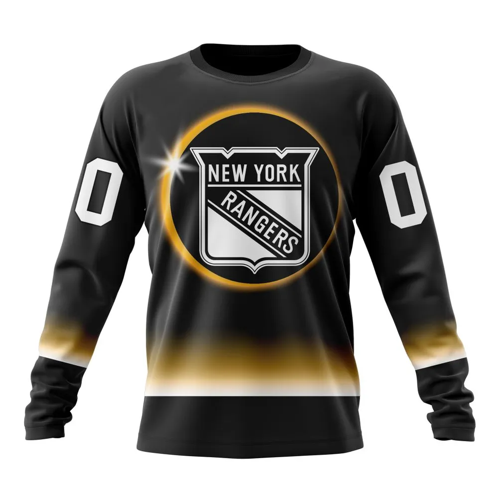 NHL New York Rangers Special Eclipse Design St2401 Long Sleeved Sweatshirt 