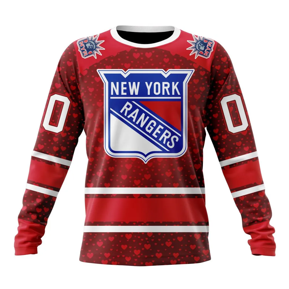 NHL New York Rangers Special Gift For Valentines Day St2401 Long Sleeved Sweatshirt 