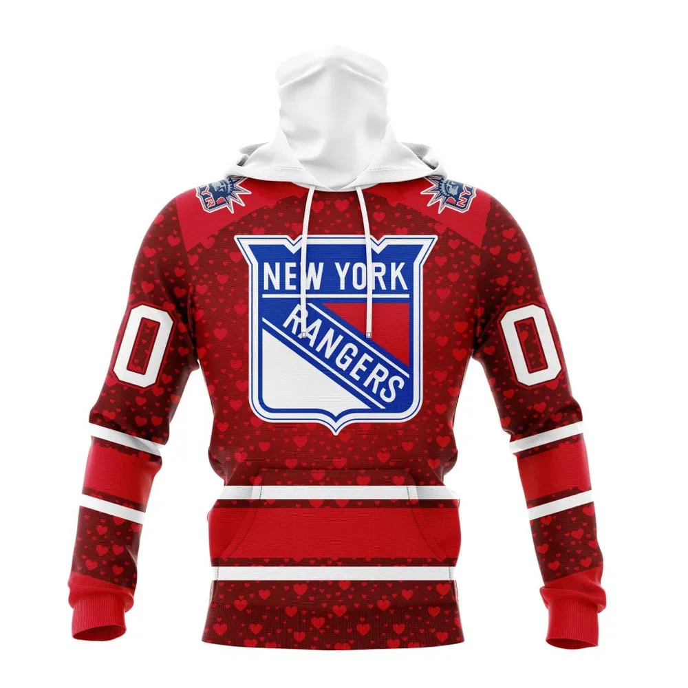 NHL New York Rangers Special Gift For Valentines Day St2401 Mask Hoodie