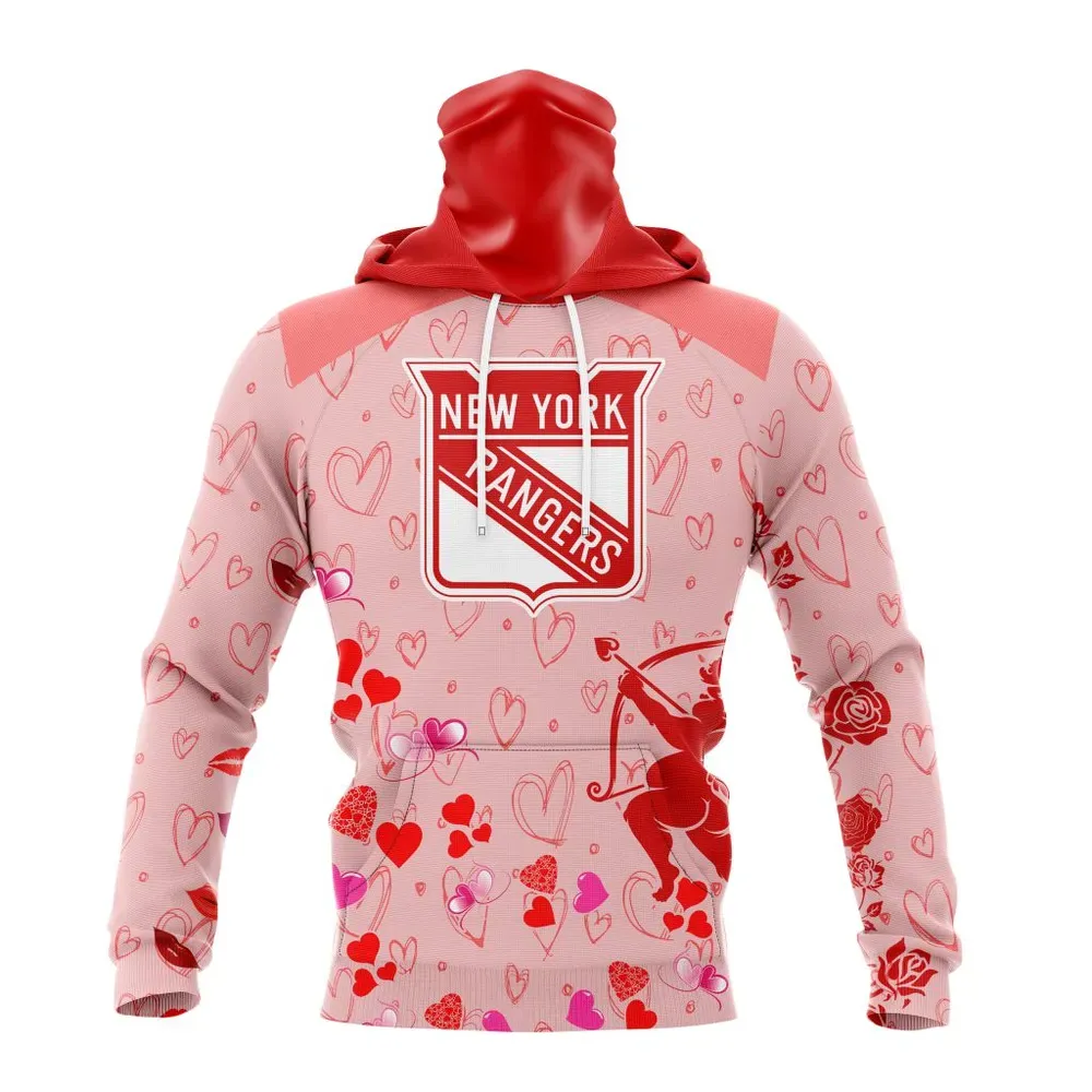 NHL New York Rangers Special Gift For Valentines Day St2402 Mask Hoodie