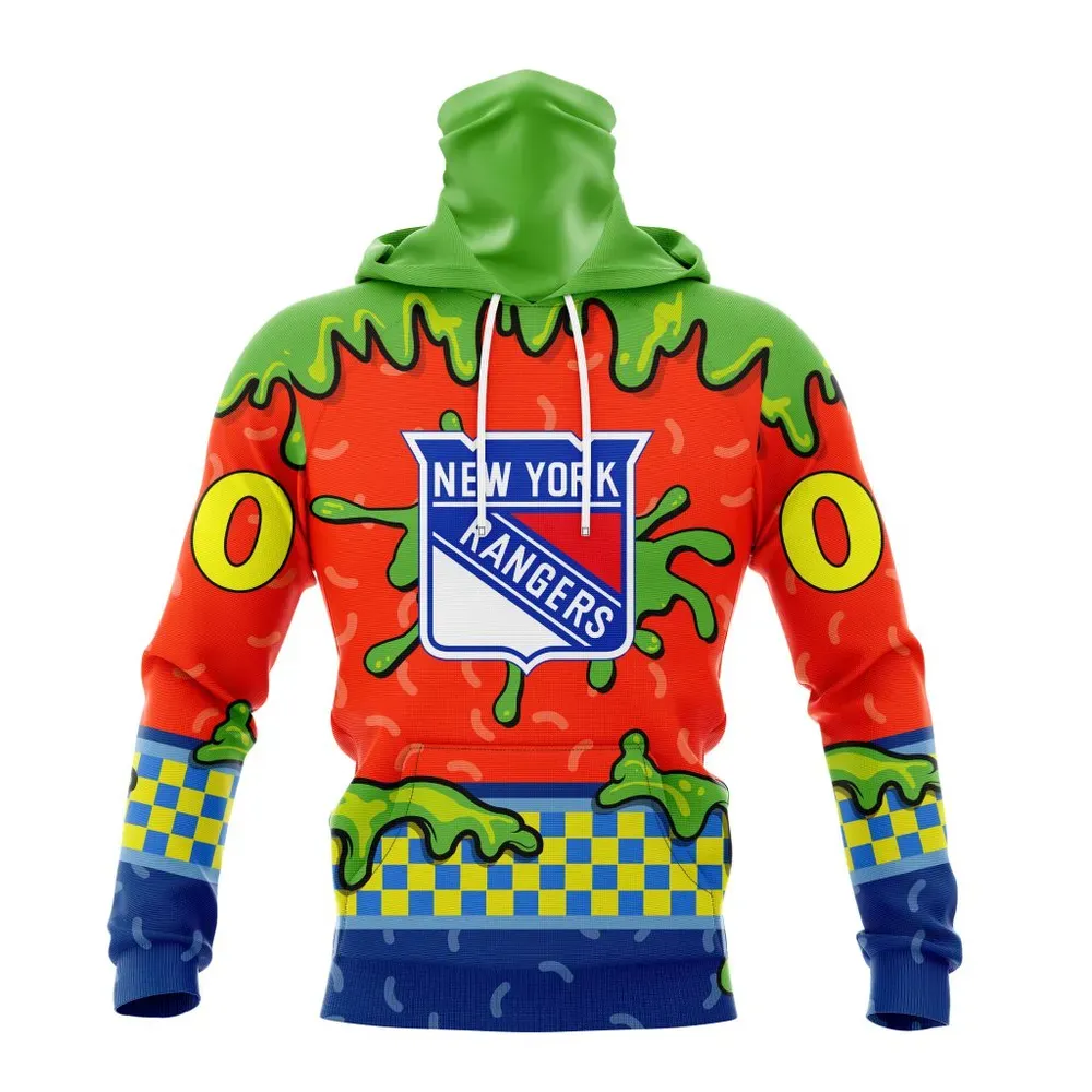 NHL New York Rangers Special Nickelodeon Design St2301 Mask Hoodie