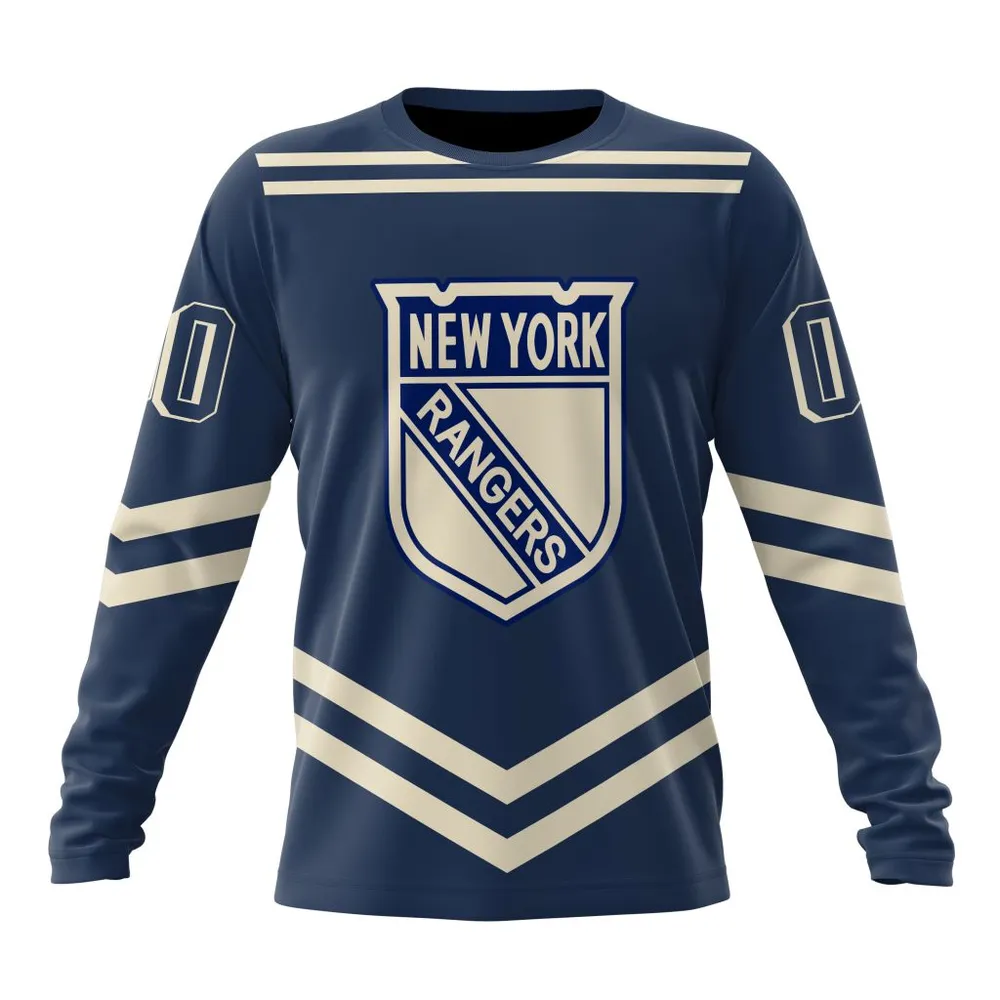 NHL New York Rangers Special Two-Tone Design St2401 Long Sleeved Sweatshirt 